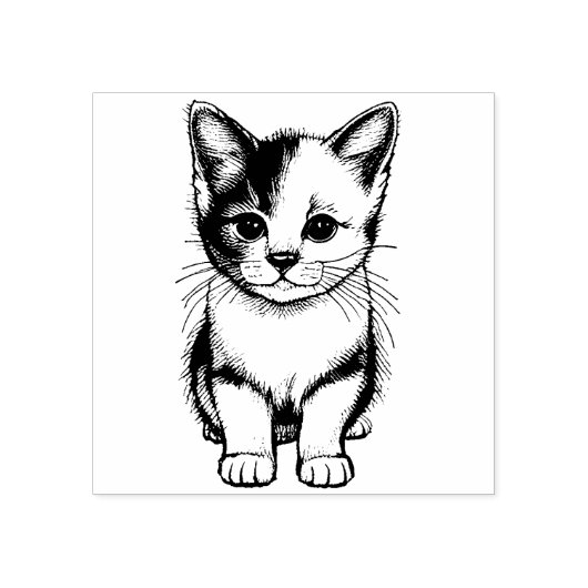 Kute Kitten Wooden Art Stamp for Cat Lovers Rubberstempel (Afrduk)