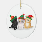 Kute kittens gepersonaliseerde kerstboomversiering keramisch ornament (Links)