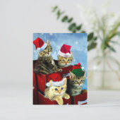 Kute kittens met x-mas petten briefkaart (Staand voorkant)