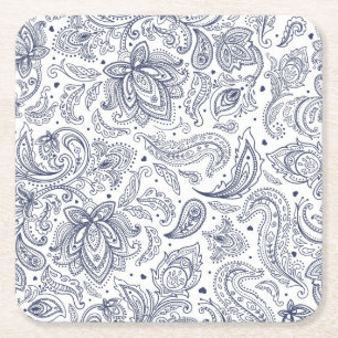 Kute klassieke bloementpatronen kartonnen onderzetters