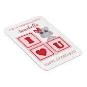 Kute kleindochter eerste verjaardag hippo ik hou v magneet (Rechterzijde)