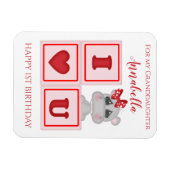 Kute kleindochter eerste verjaardag hippo ik hou v magneet (Horizontaal)