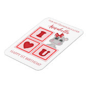 Kute kleindochter eerste verjaardag hippo ik hou v magneet (Linkerzijde)