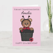 Kute  kleindochter Ladybug Girl Birthday Kaart (Voorkant)