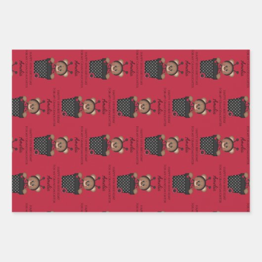 Kute  kleindochter Ladybug kinderen Birthday Inpakpapier Vel (Voorkant 2)