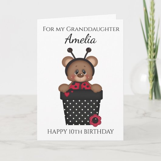 Kute  kleindochter Ladybug kinderen Birthday Kaart (Voorkant)