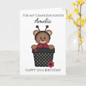 Kute  kleindochter Ladybug kinderen Birthday Kaart (Gele Bloem)