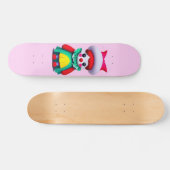 Kute kleine clown roze persoonlijk skateboard (Horizontaal)