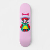 Kute kleine clown roze persoonlijk skateboard (Voorkant)