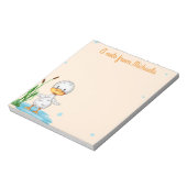 Kute kleine eenden in vijver gepersonaliseerd notitieblok (Linkerzijde)