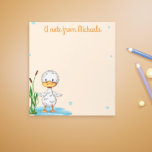Kute kleine eenden in vijver gepersonaliseerd notitieblok<br><div class="desc">Cute notitieblok met een afbeelding van een kleine eend in een vijver. Pas de tekst aan met uw eigen informatie of bericht. Illustratief en ontworpen door Patricia Alvarez.</div>
