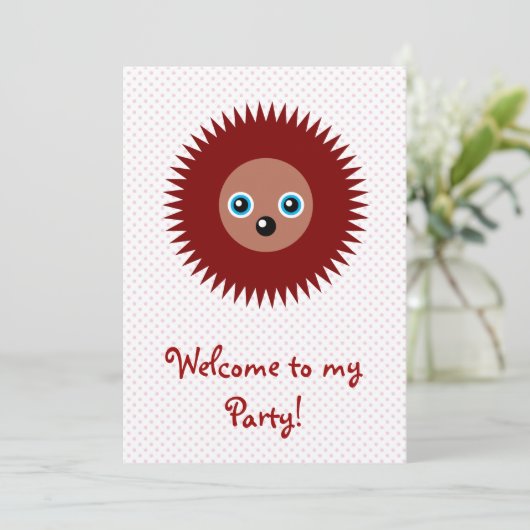 Kute kleine egel kaart (Staand voorkant)