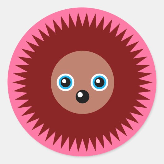 Kute kleine egel ronde sticker (Voorkant)