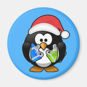Kute kleine geanimeerde kerstpinguïn magneet