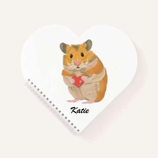 Kute kleine hamster die een hart bewaarde notitieboek (Voorkant)