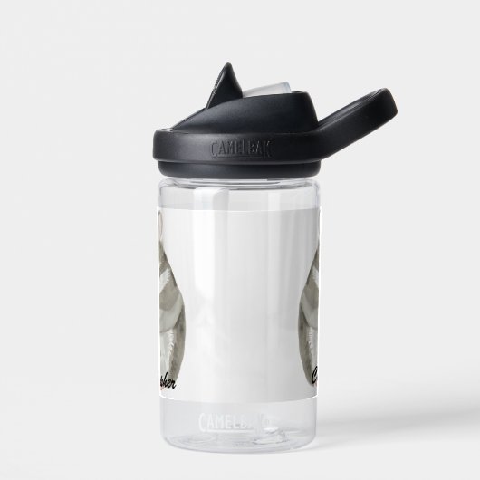 Kute kleine hamster die een hart bewaarde waterfles (Links)