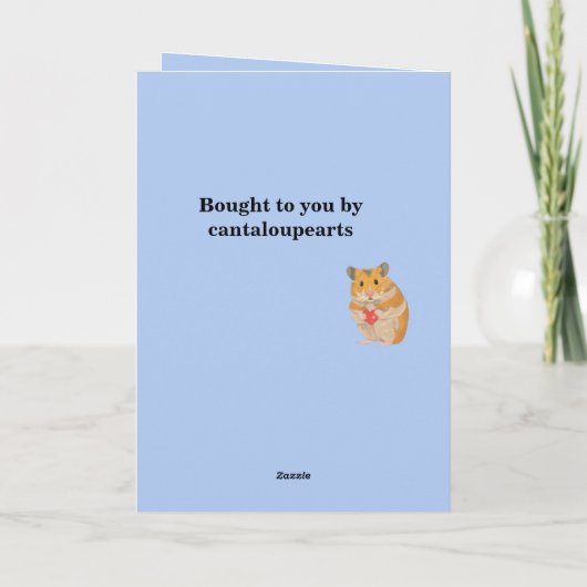 Kute kleine hamster die een hart houdt "Vermist je Kaart (Achterkant)