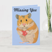 Kute kleine hamster die een hart houdt "Vermist je Kaart (Voorkant)