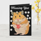 Kute kleine hamster die een hart houdt "Vermist je Kaart (Gele Bloem)