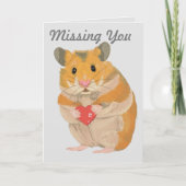 Kute kleine hamster die een hart houdt "Vermist je Kaart (Voorkant)