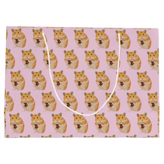 Kute kleine hamster die een paaseiergroot eiwit ho groot cadeauzakje (Achterkant)