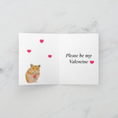 Kute kleine hamster die een rood hart Valentijns h Kaart (Binnen)