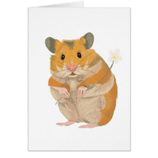 Kute kleine hamster met een bloem