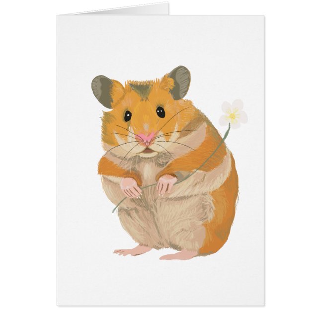 Kute kleine hamster met een bloem (Voorkant)