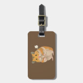 Kute kleine hamster met een bloem bagagelabel (Voorkant verticaal)
