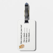 Kute kleine hamster met een bloem bagagelabel (Achterkant verticaal)