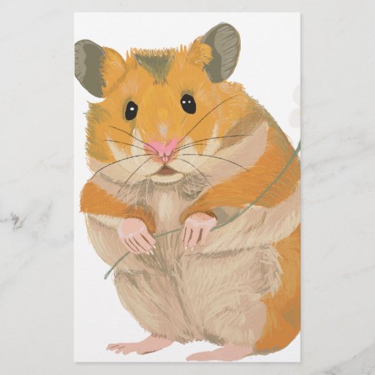 Kute kleine hamster met een bloem briefpapier (Voorkant)