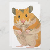 Kute kleine hamster met een bloem briefpapier (Voorkant / Achterkant)