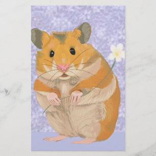 Kute kleine hamster met een bloem briefpapier