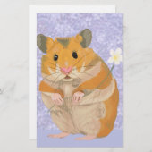 Kute kleine hamster met een bloem briefpapier (Voorkant / Achterkant)