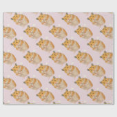 Kute kleine hamster met een bloem cadeaupapier (Vlak)