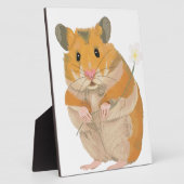 Kute kleine hamster met een bloem fotoplaat (Zijkant)