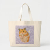 Kute kleine hamster met een bloem grote tote bag (Voorkant)