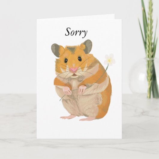 Kute kleine hamster met een bloem kaart (Voorkant)