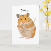 Kute kleine hamster met een bloem kaart (Gele Bloem)