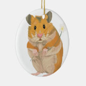 Kute kleine hamster met een bloem keramisch ornament (Rechts)