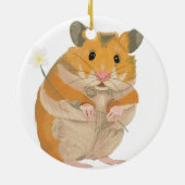 Kute kleine hamster met een bloem keramisch ornament (Achterkant)
