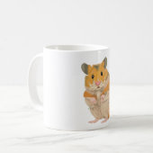 Kute kleine hamster met een bloem koffiemok (Voorkant links)