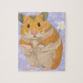 Kute kleine hamster met een bloem legpuzzel (Verticaal)