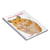 Kute kleine hamster met een bloem notitieboek (Rechterzijde)