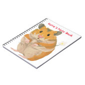 Kute kleine hamster met een bloem notitieboek (Linkerzijde)
