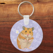 Kute kleine hamster met een bloem sleutelhanger (Achterkant)