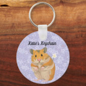 Kute kleine hamster met een bloem sleutelhanger (Voorkant)