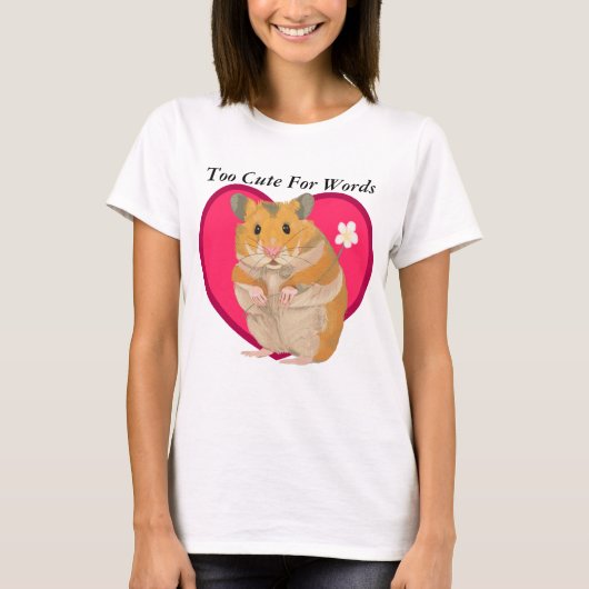 Kute kleine hamster met een bloem t-shirt (Voorkant)