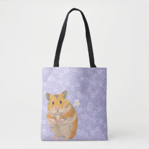 Kute kleine hamster met een bloem tote bag