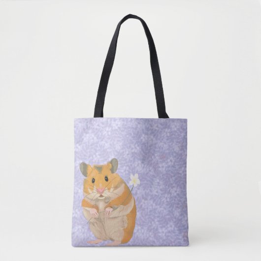 Kute kleine hamster met een bloem tote bag (Voorkant)